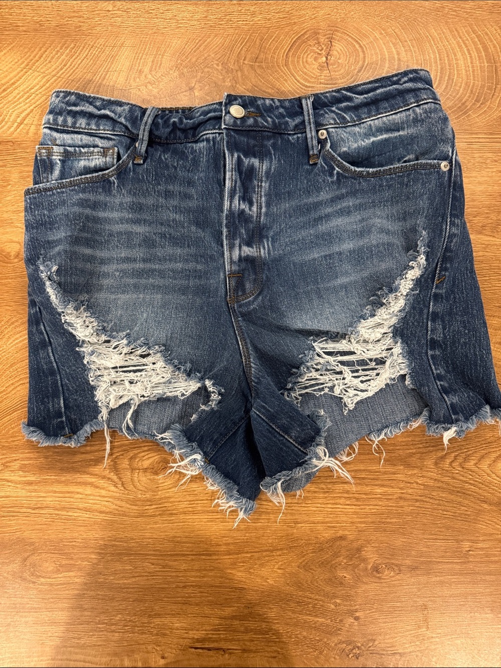 Good American Cut Off Denim Shorts
